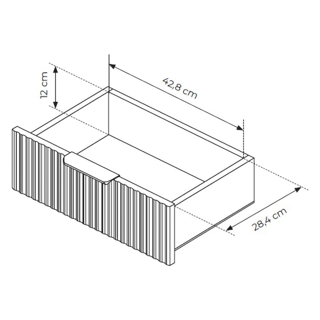 Baari, Comodino 2 Cassetti, 63x38x55h cm Bianco