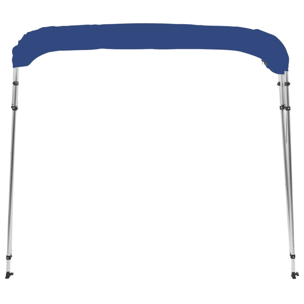 Bimini di Prua con Tendalino a 4 Archi-Tenda da Sole per Bimini di Prua Blu 243x180x137 cm