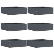 Bordura per Prato 6 pcs Antracite 40 x 40 x 13 cm Acciaio