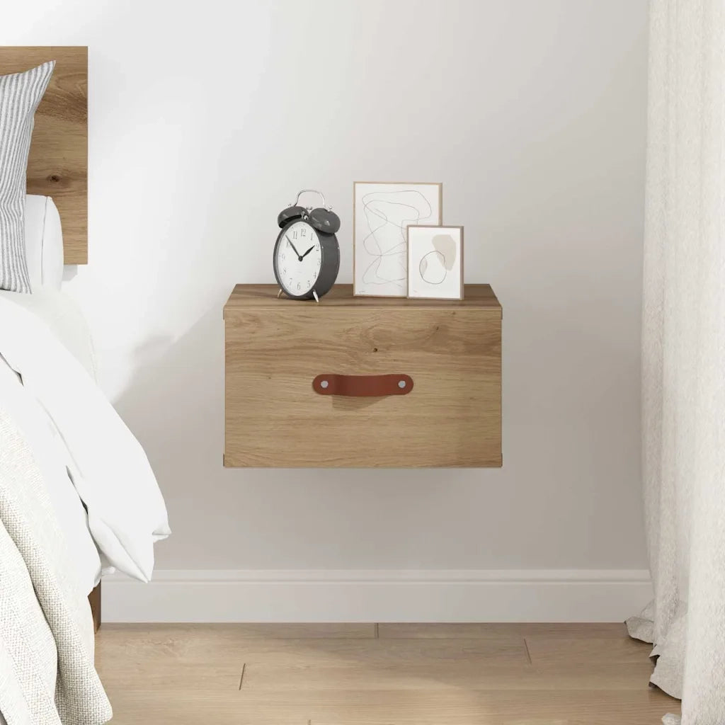 Mobiletto da Comodino | Armadio da Notte | Mobiletto da notte a parete Rovere artigianale