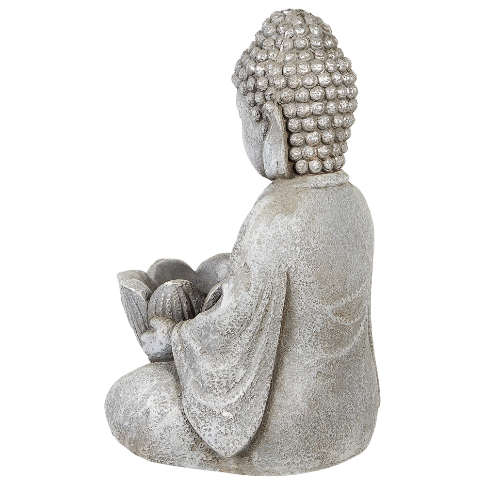 Figura decorativa Grigio MgO 44 cm Pezzo d'accento Budda Decorazione per interni esterni Soggiorno