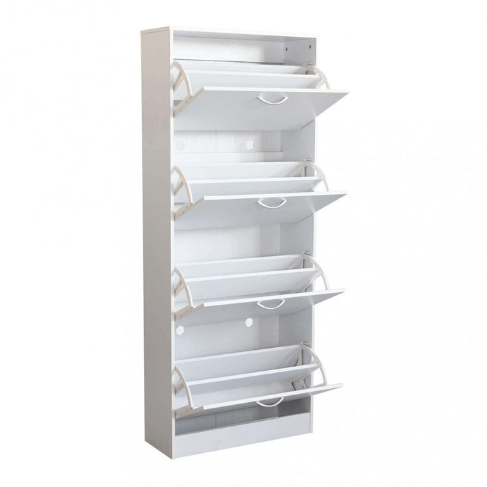 Scarpiera Wendy 60x24x150 h cm in Legno Bianca