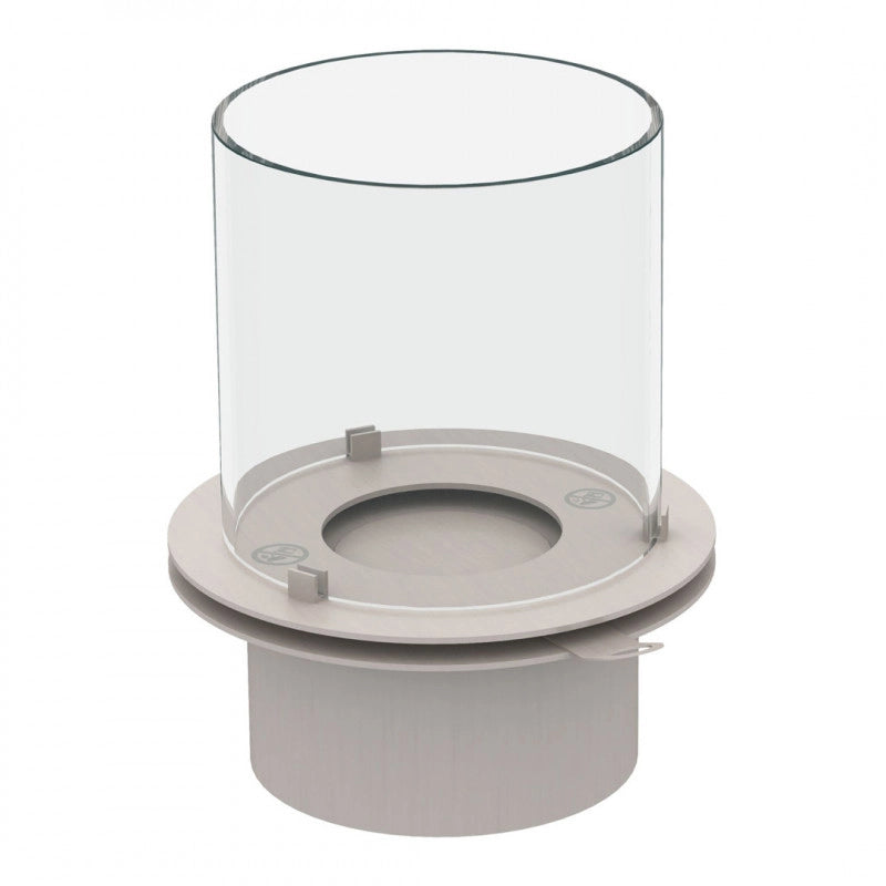Bruciatore Tondo Bioetanolo Inox 1,5 L diam.25 cm. con Vetro e Lana di Roccia – Divina Fire