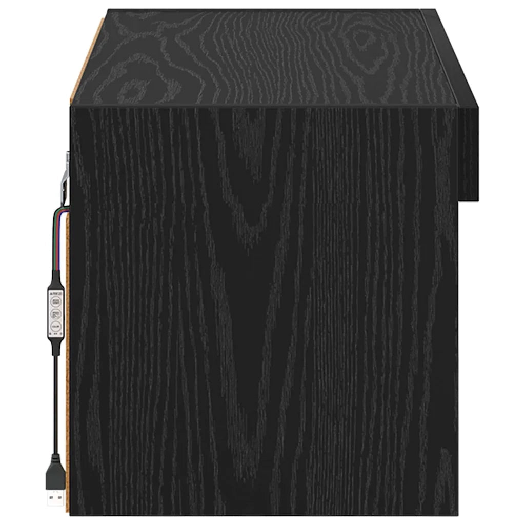 Set mobile TV Rovere Nero 60 x 30 x 30 cm Legno multistrato 882964