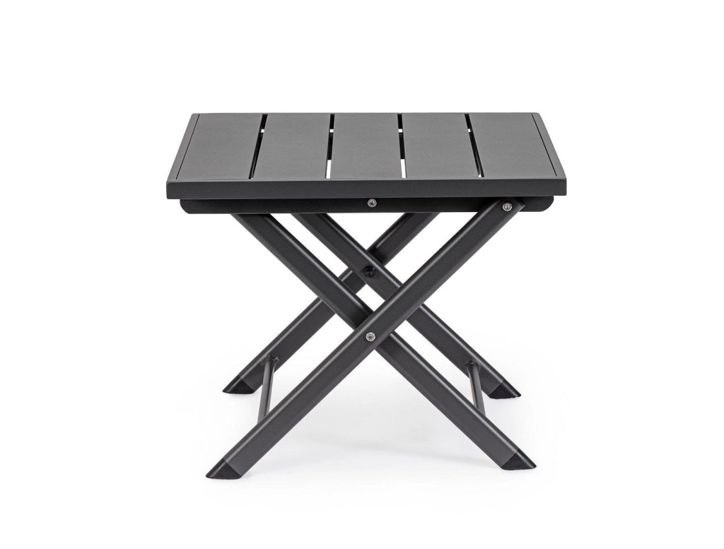 Tavolino da Salotto 44x43x36 cm in Alluminio Taylor Grigio Scuro