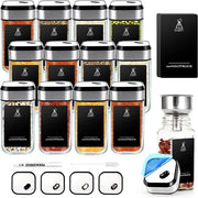 Set di contenitori a forma quadrata per erbe girabili a 360° - 12 pezzi - 120 ml