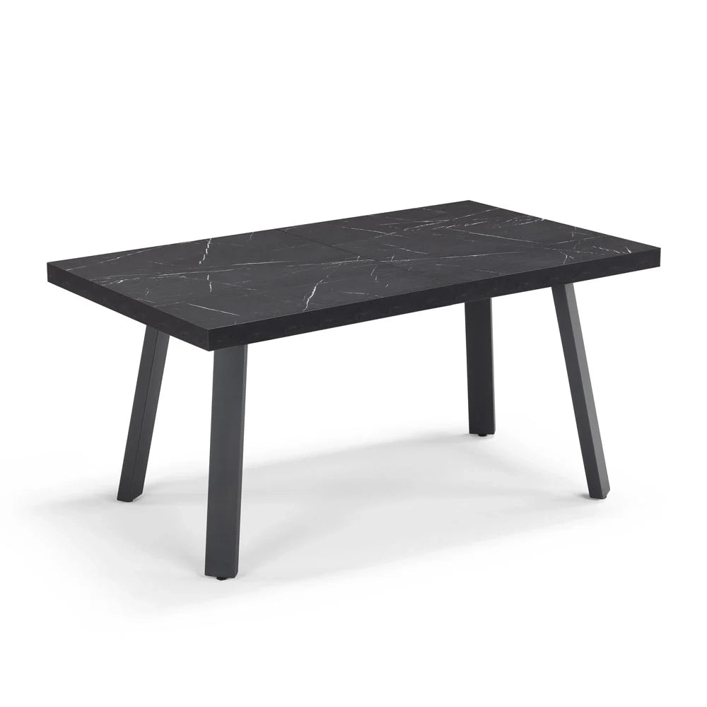 Tavolo allungabile da pranzo Pietra Nera 145x85 modello MIRO’ fino a 195 CM per sala da pranzo, cucina e soggiorno, design moderno con top in melaminico
