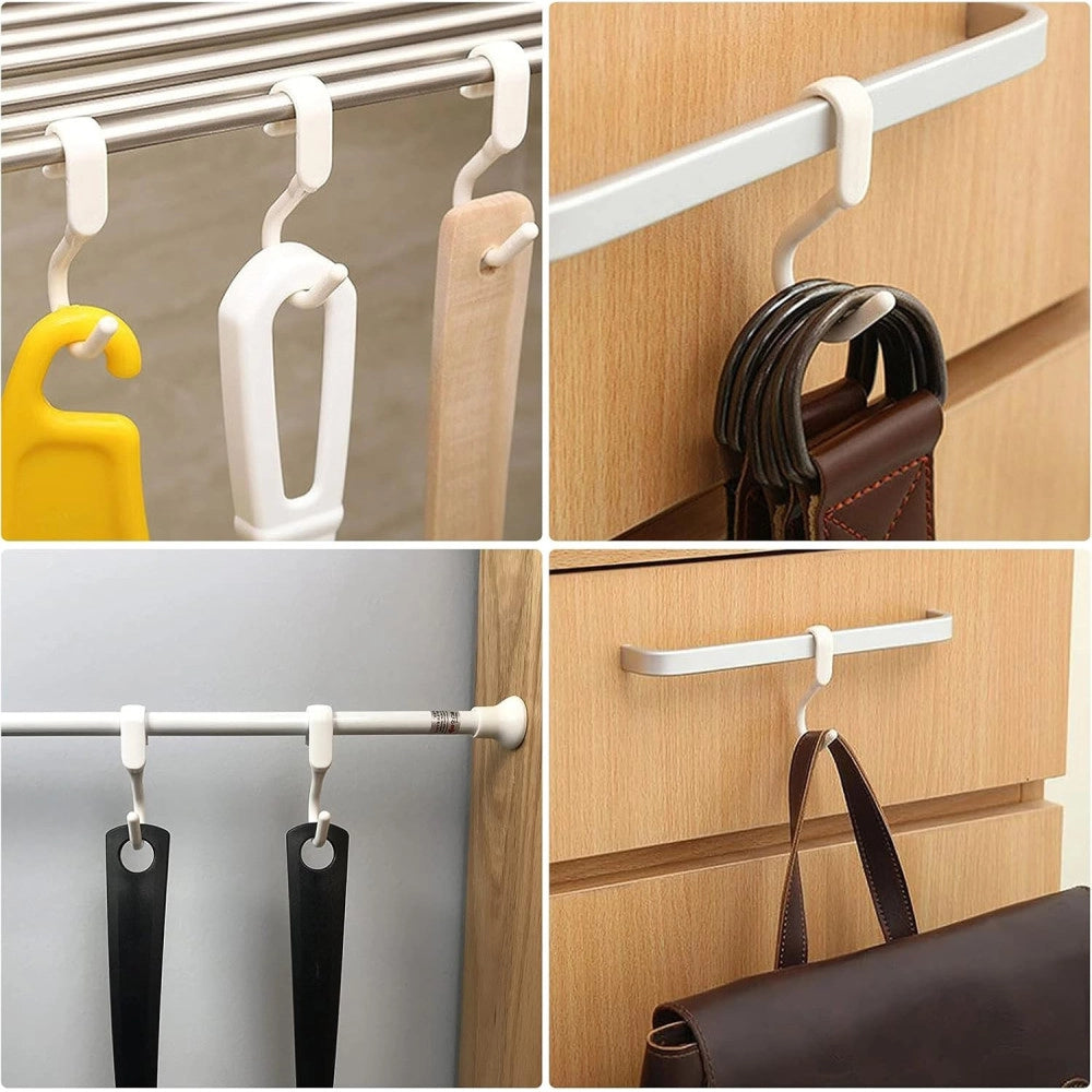 Trade Shop - Set 6 Pz Ganci Multiuso Forma S Salvaspazio Per Cucina Bagno Casa Bianchi 87365 -