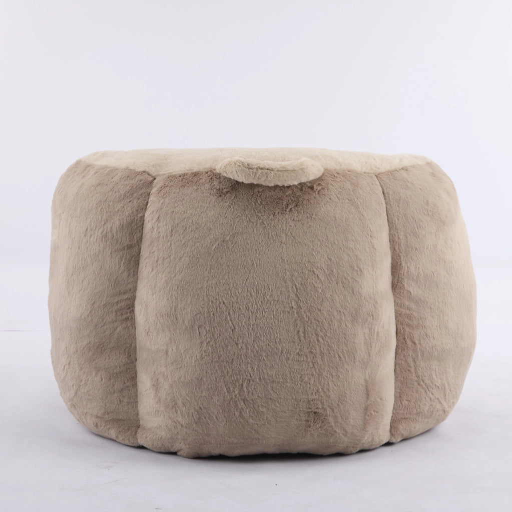 Poltrona sacco ergonomica in pelliccia sintetica kaki