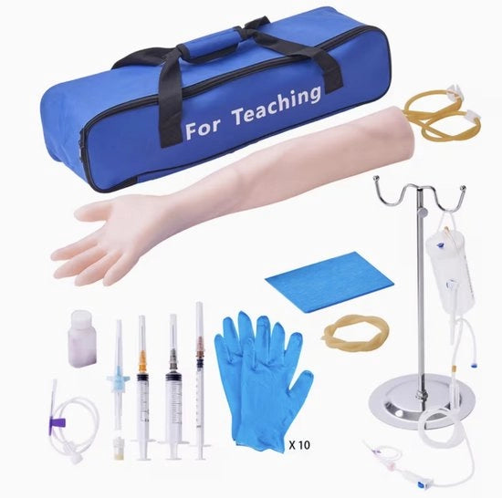 Kit di addestramento per flessema - Braccio di addestramento per venapunctura IV con tasca portatile - Set di addestramento realistico per studenti e infermieri