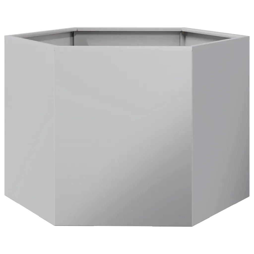 Fioriera | Cassetta per fiori | Vaso Esagono 69x60x45 cm in Acciaio Zincato