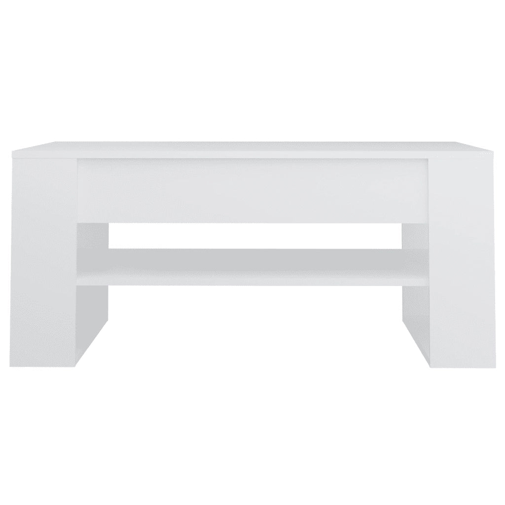 Tavolino da salotto | Tavolino da caff¨¨ | Tavolino da Soggiorno Bianco 102x55x45 cm in Legno Multistrato