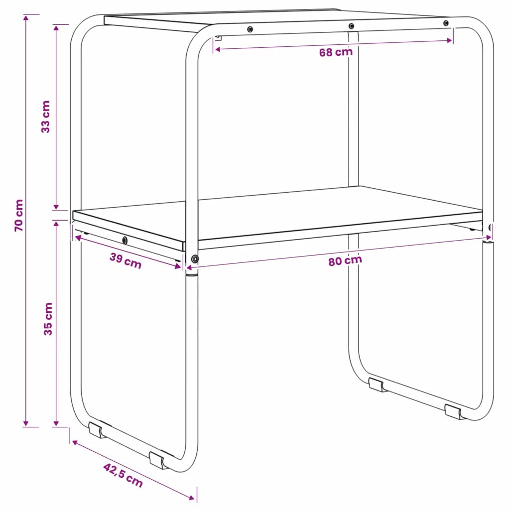 Tavolo consolle Sonoma grigio 80 x 42,5 x 70 cm 8007518