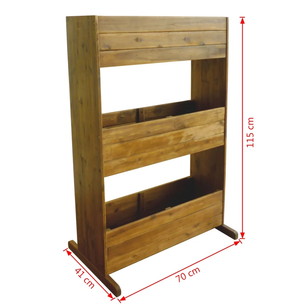 Letto Rialzato da Giardino a 3 Livelli Legno Massello di Acacia 43792