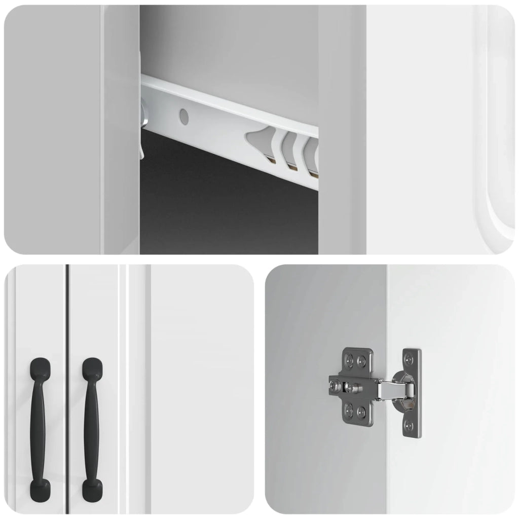 Credenza Bianco Lucido 66 x 34,5 x 87 cm Legno ingegnerizzato 895789