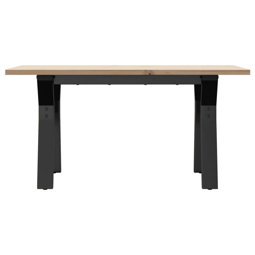 Tavolino da Salotto Telaio a Y 80x50x40 cm Legno Pino e Acciaio