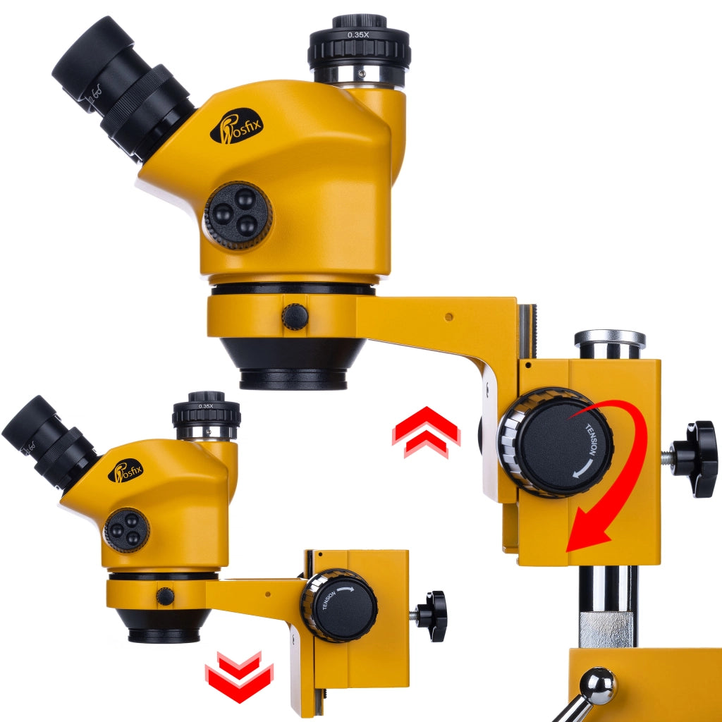Mikroscopio Trinoculare Stereoscopico Rosfix Jupiter Pro MSJP-T-SDMS1 – Zoom 7x-50x, Testa 360°, Ottica Greenough