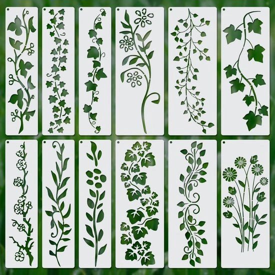 Bloemensjablonen 12 pezzi - Stencil riciclabile