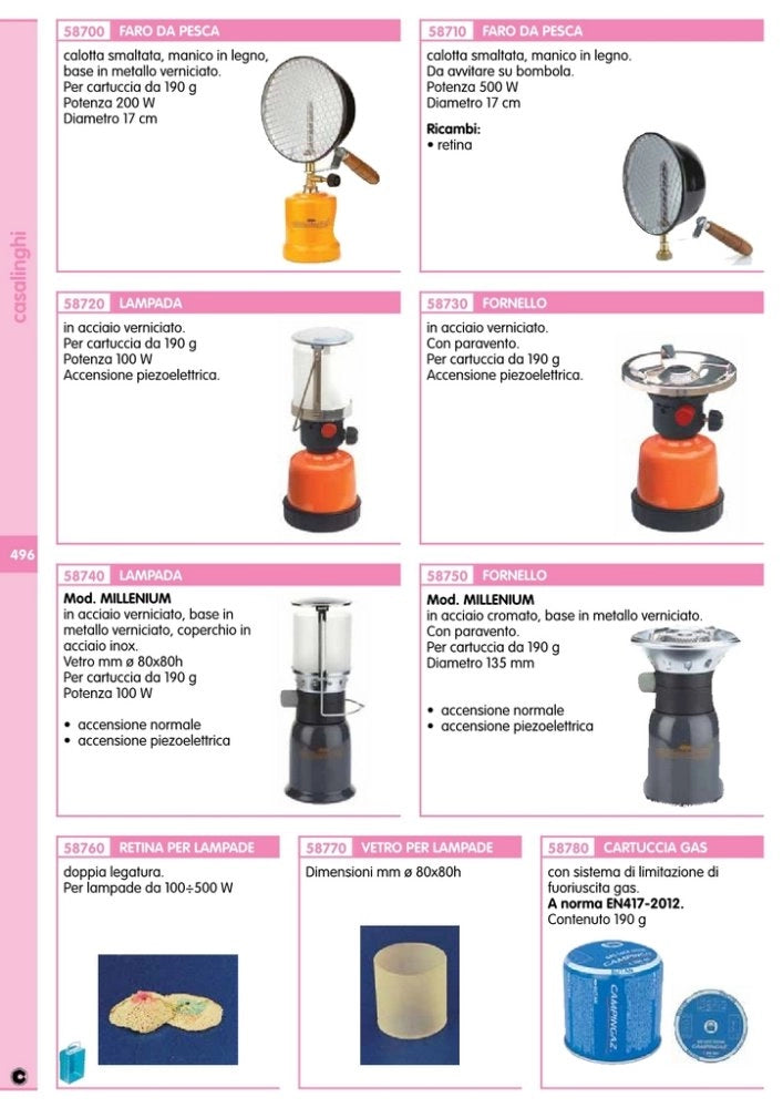 1pz fornello eurocamping millenium accensione piezoelettrica cod:ferx.30395