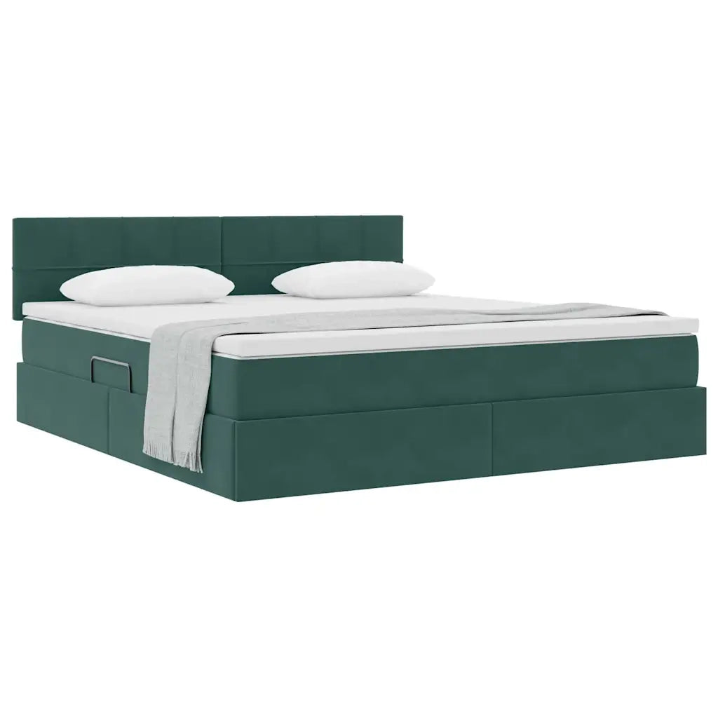 Letto con Contenitore Verde Scuro 160 x 200 cm Velluto 3370770