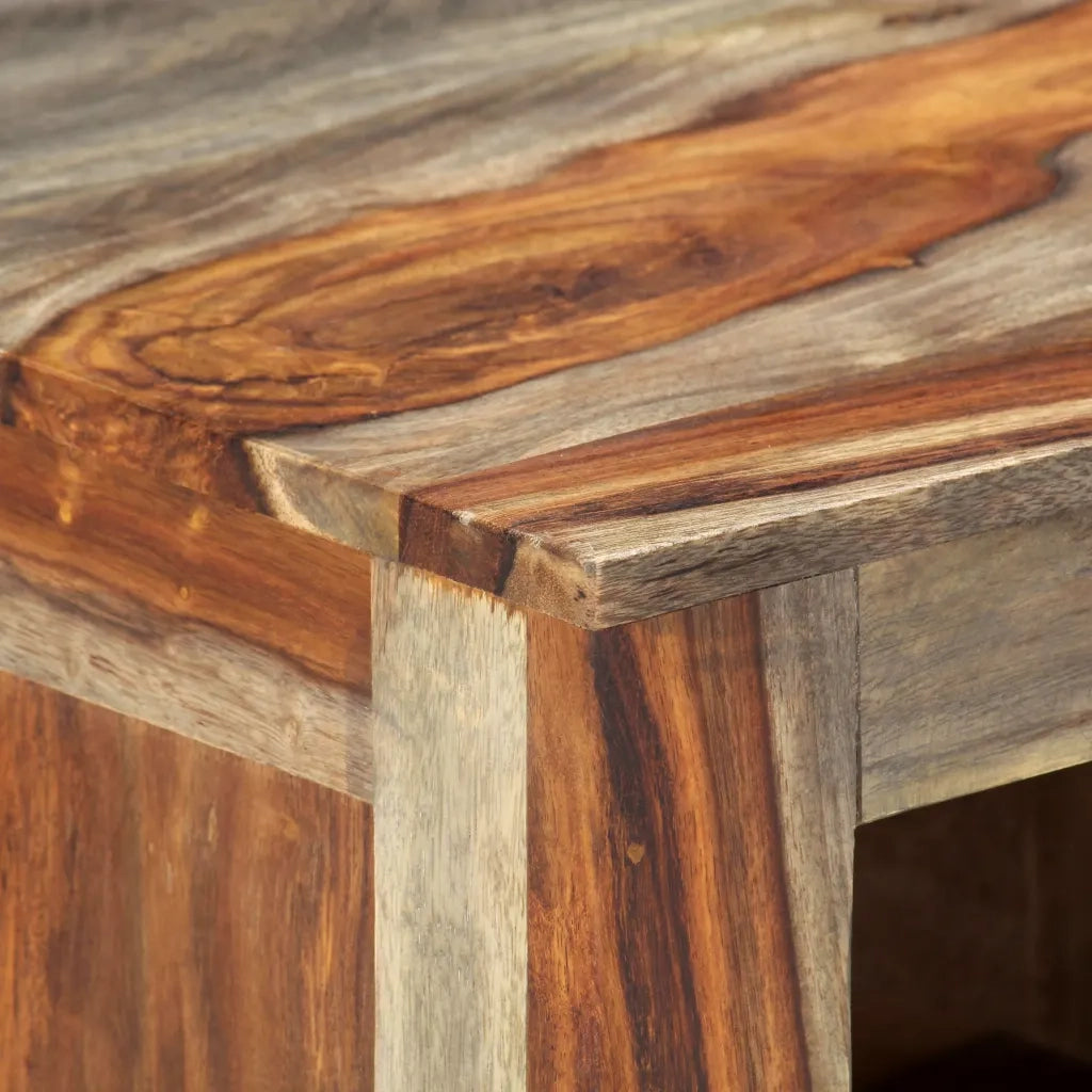 Credenza Grigia 100x30x50 cm in Legno Massello di Acacia 247751