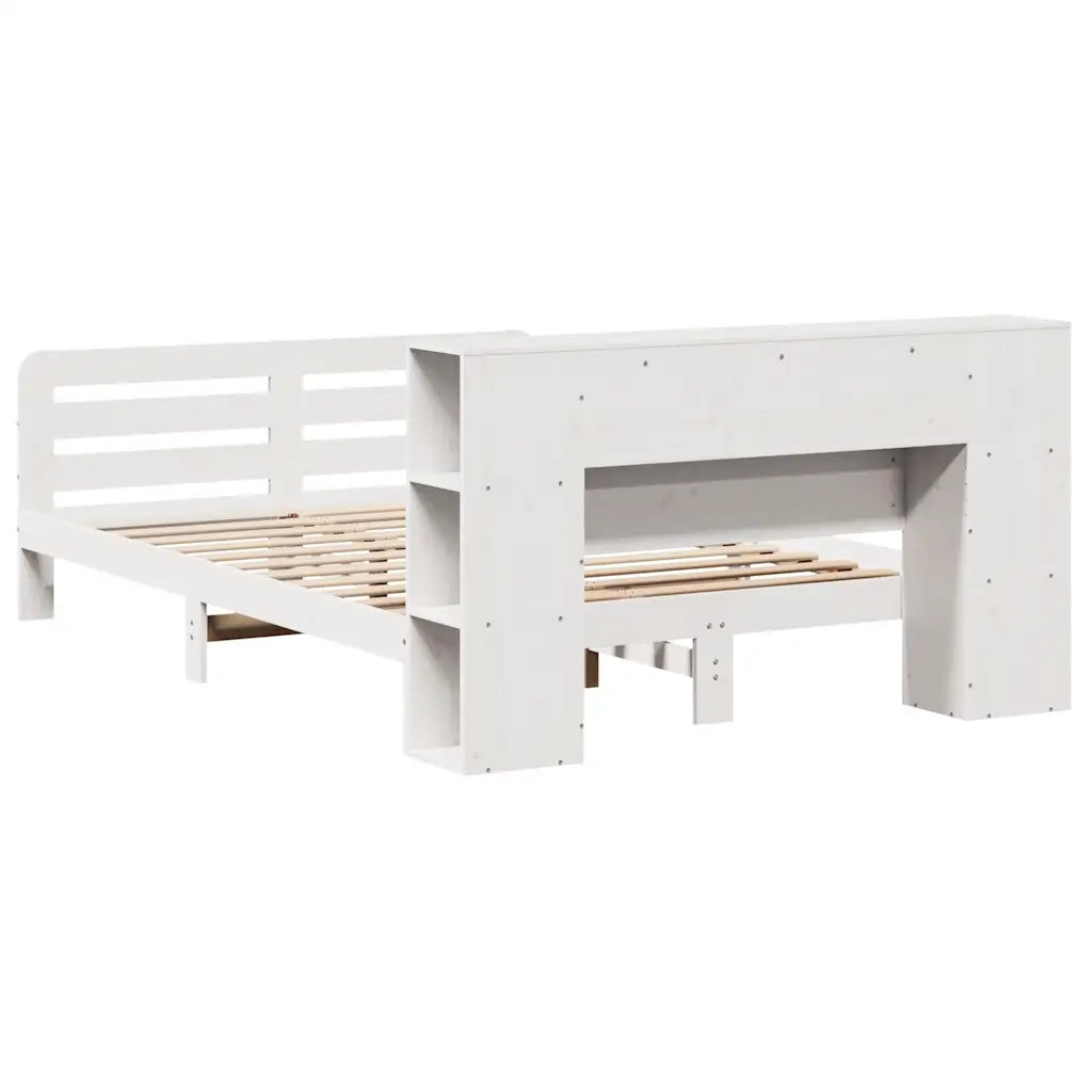 Letto senza Materasso Bianco 140x190 cm Legno Massello di Pino 3309900