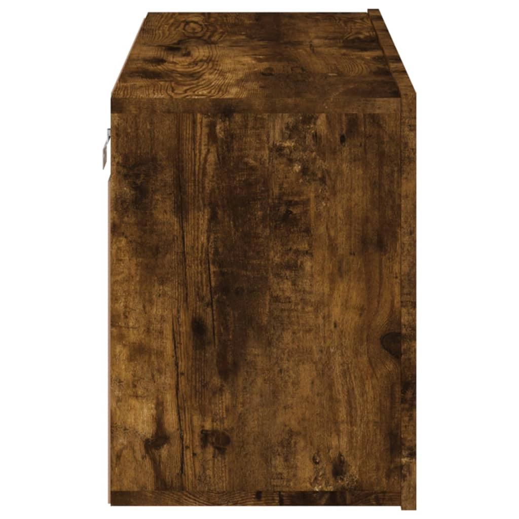 Mobile TV multimediale scaffale TV credenza mobile TV sala da pranzo soggiorno camera da letto a parete rovere affumicato 80 x 30 x 41 cm marrone 02_0028140