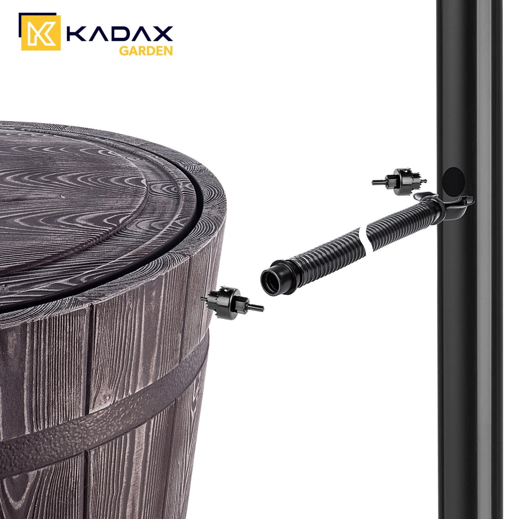 Serbatoio per acqua piovana KADAX da 275 litri + kit di collegamento
