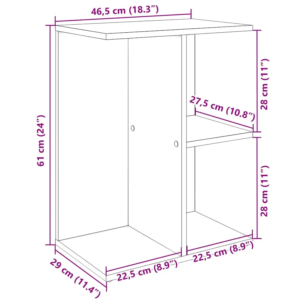 Comodino | Armadio da Notte | Mobiletto da notte Grigio Cemento 46,5x29x61 cm in Legno Multistrato