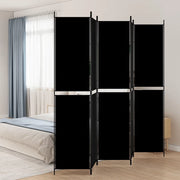 Divisorio Ambienti | Divider per stanze | Paravento 5 Pannelli Nero 250x220 cm Tessuto
