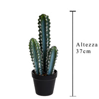 Set 2 Piante Artificiali Cactus Echinopsi con Vasi H 37 cm