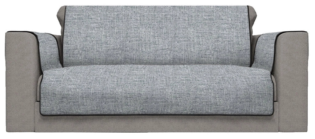 Copridivano con Copri Braccioli Seduta 60 cm in Poliestere Grigio Scuro