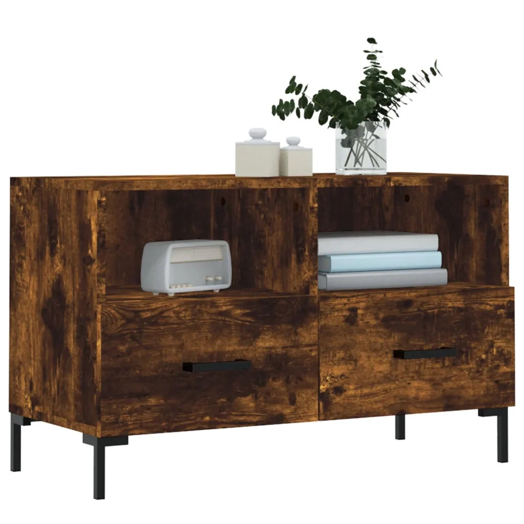 Mobile TV | Armadietto TV | Mobile Porta TV Rovere Fumo 80x36x50 cm in Legno Multistrato