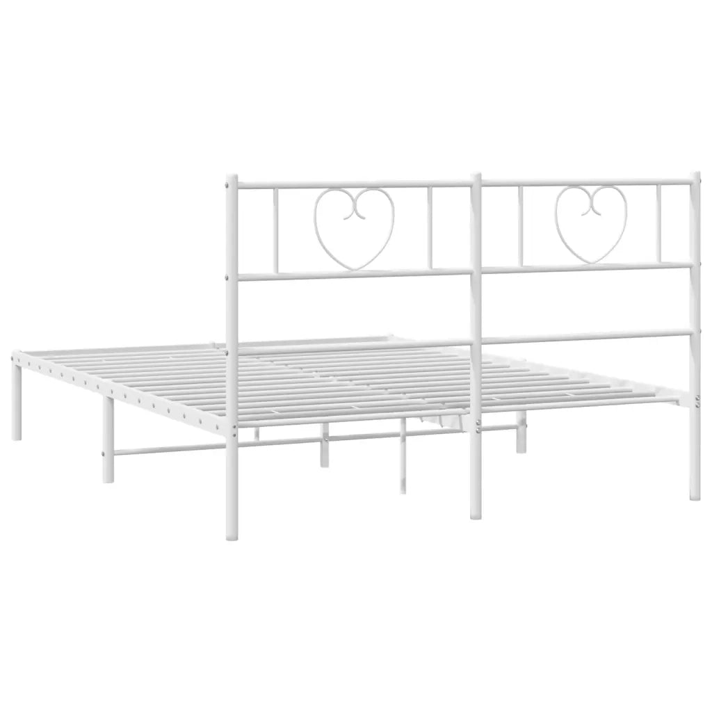 Giroletto con Testiera Metallo Bianco 140x190 cm 355512