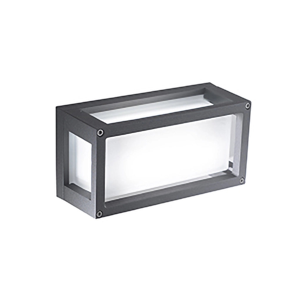 Home Lampada da parete o soffitto LED 10W 3000K in alluminio pressofuso Grigio Scuro IP54 con diffusore in vetro satinato per interni ed esterni