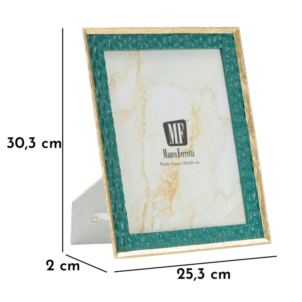 Cornice portafoto Grent in resina verde smeraldo e oro 20x25