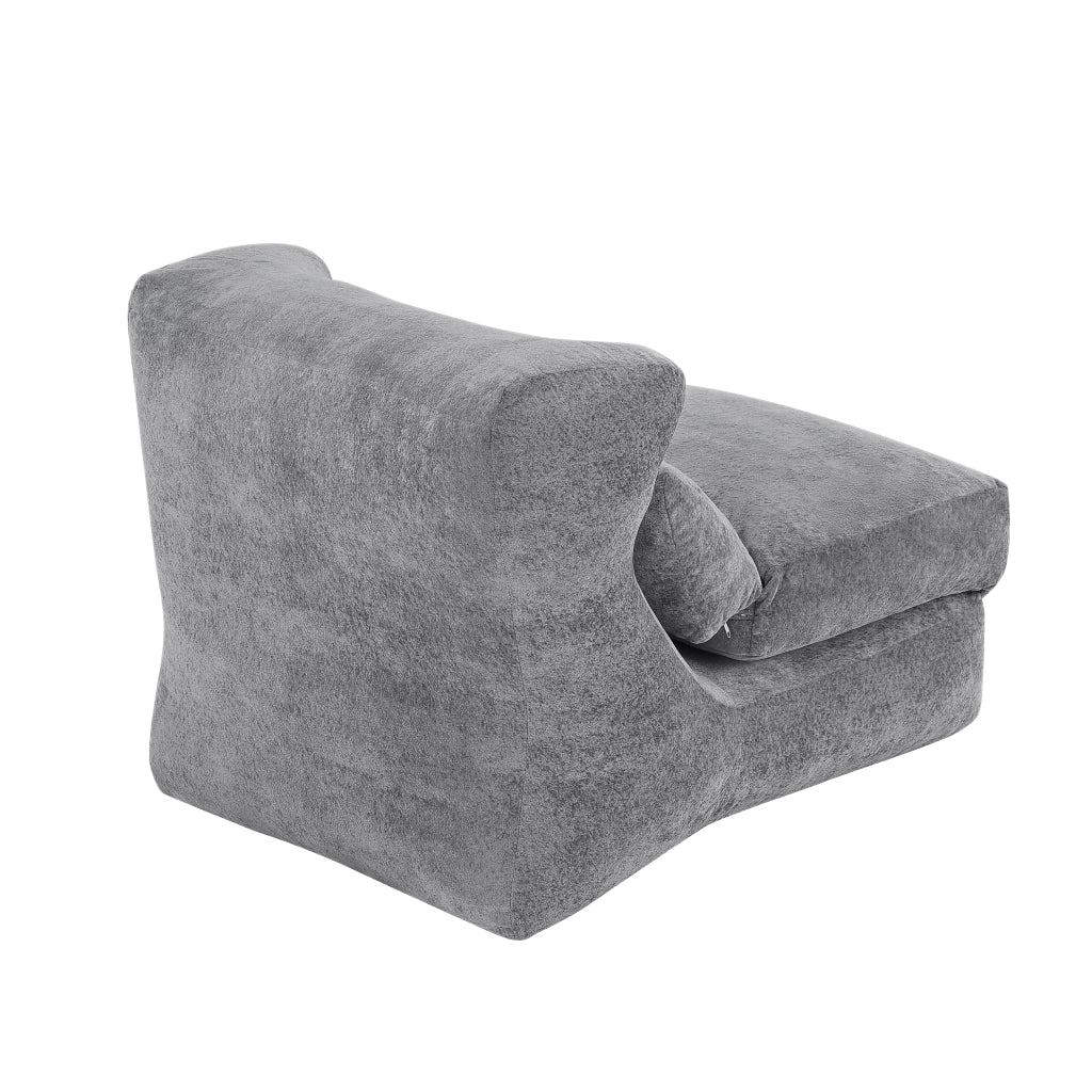 Chaise longue convertibile con design originale e seduta confortevole in schiuma - grigio