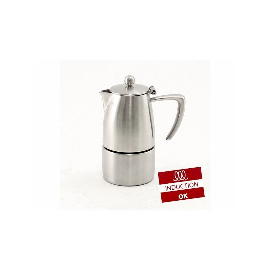 Ilsa 0091S010IE Slancio Caffettiera Moka Espresso 1 tazza 100 ml Acciaio Inox 18-10 Induzione colore Satinato