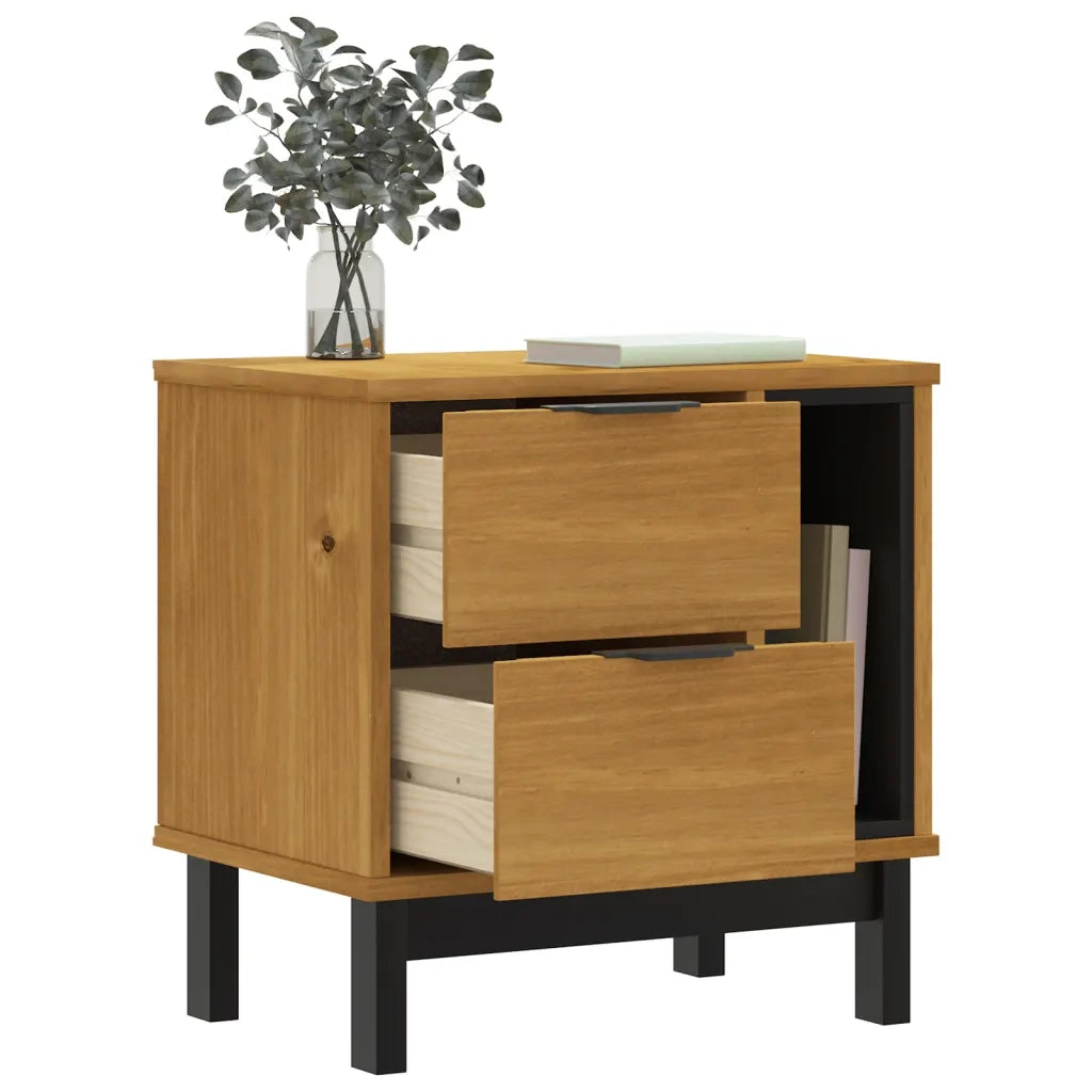 Comodino FLAM 49x35x50 cm in Legno Massello di Pino 357813