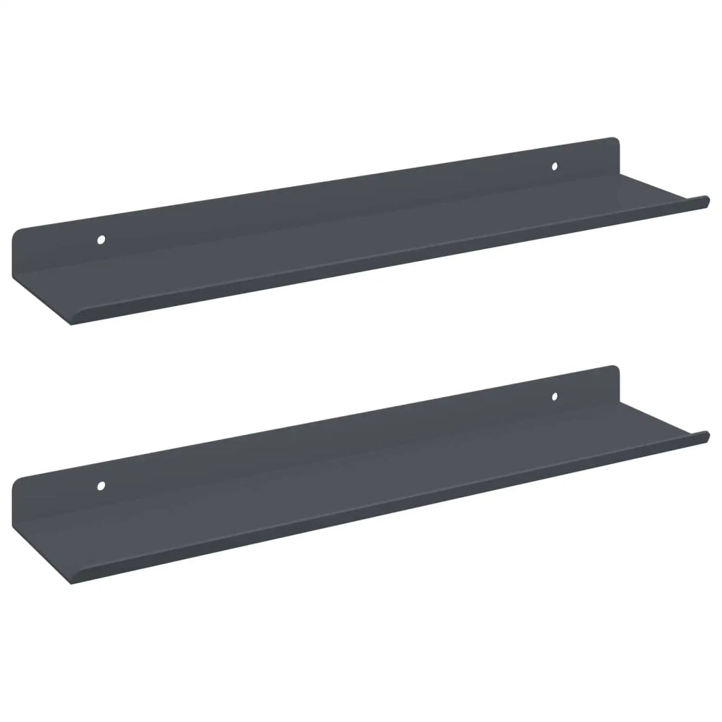 Mensola sospesa 2 pcs Antracite 40 x 8,5 x 2,5 cm Acciaio 8003952