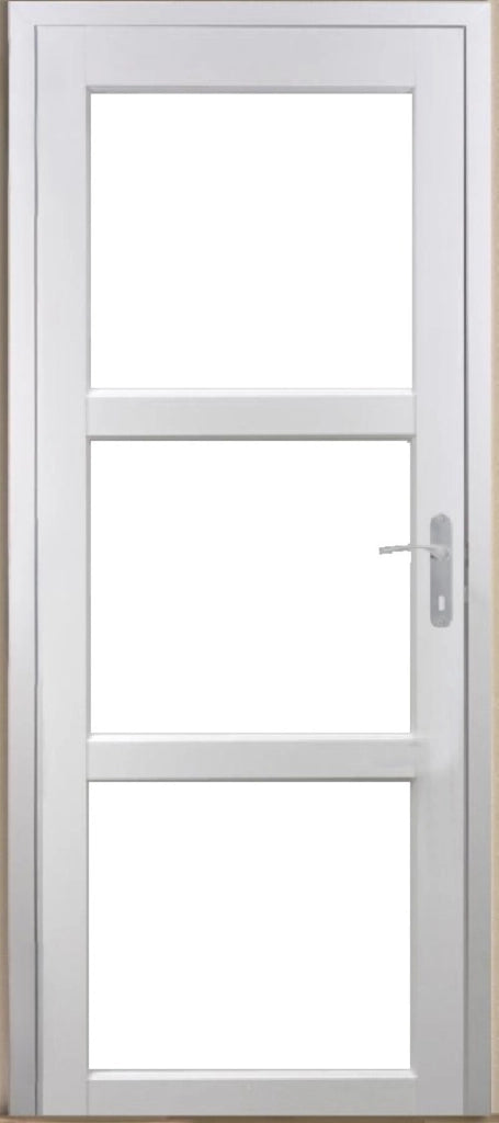 Blocco Porta Kenya Vetri Bianchi Trasparenti H204 x L73 Tavolo Ribs Spinta Sinistra