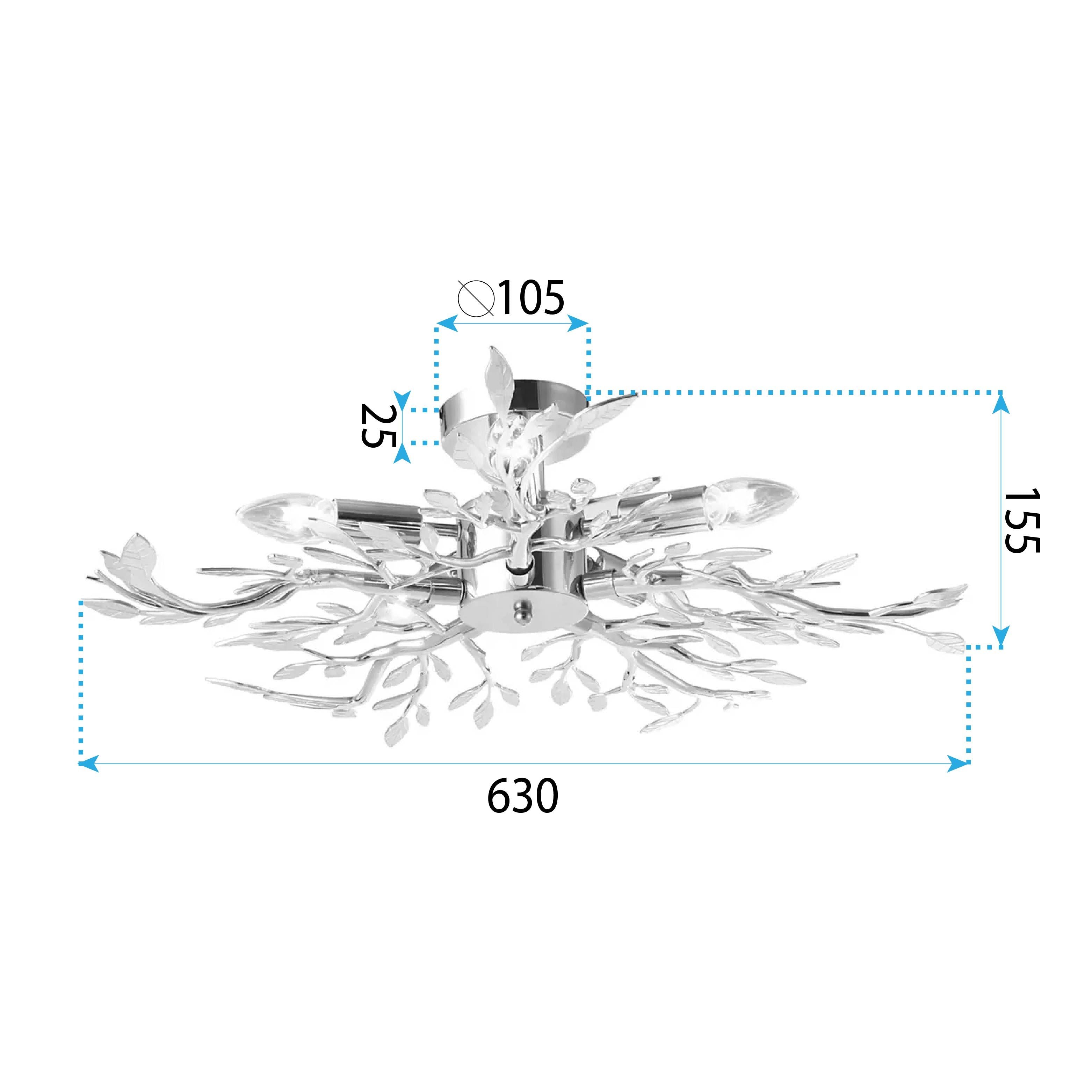 Lampada Da Soffitto Ebt021-5c Chrome