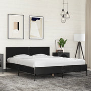 Giroletto Nero 150x200 cm in Legno Multistrato e Metallo