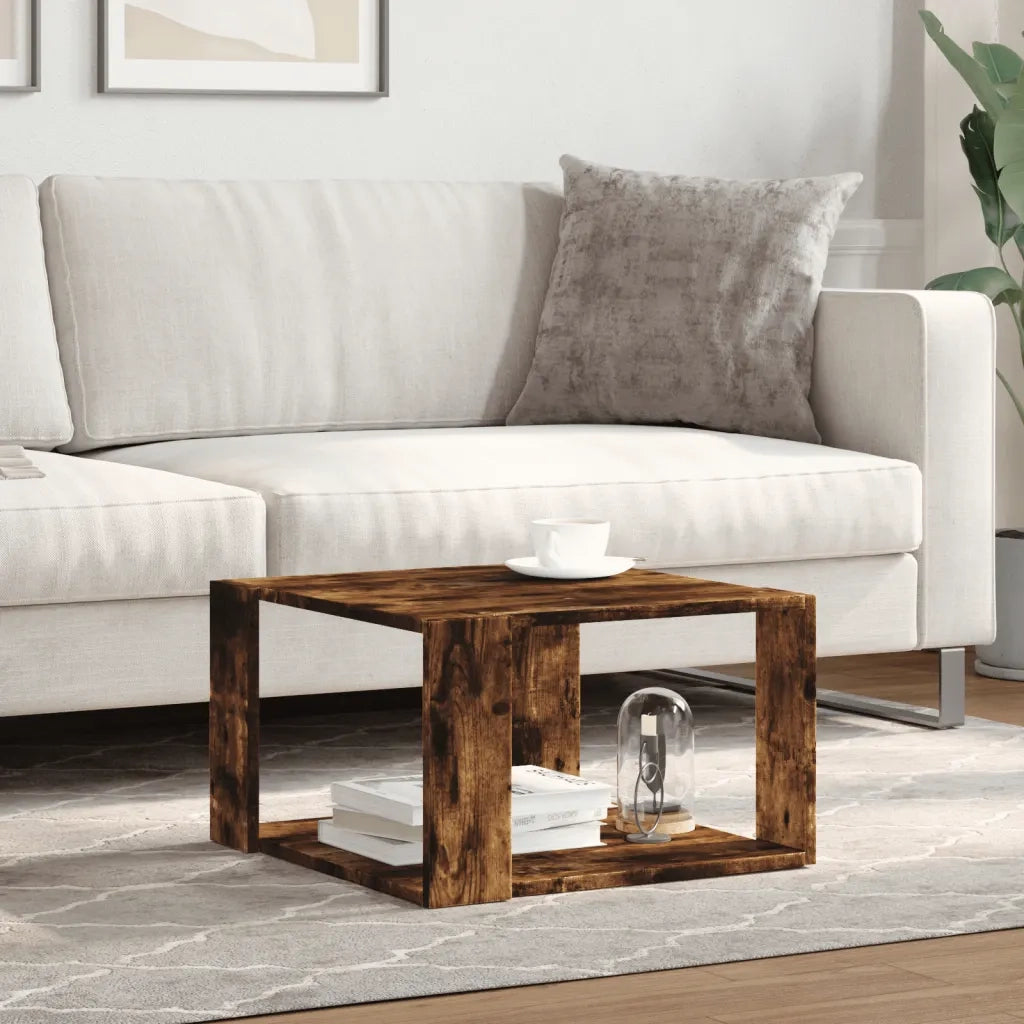 Tavolino salotto | Tavolino da caff¨¨ | Tavolino da Soggiorno Rovere Fumo 51,5x51,5x30cm Legno Multistrato