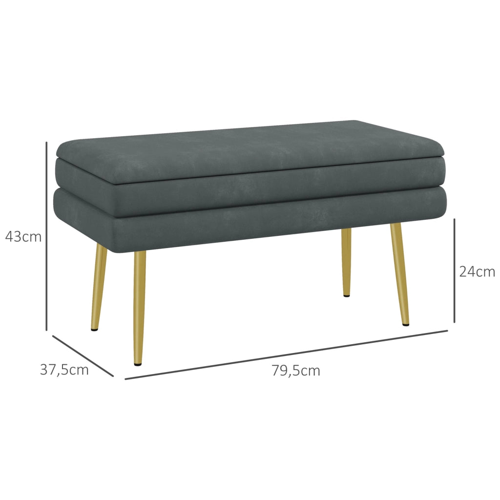 Letto contenitore con cassetti ¨C Zephmum ¨C Grigio scuro 79.5x37.5x43 cm