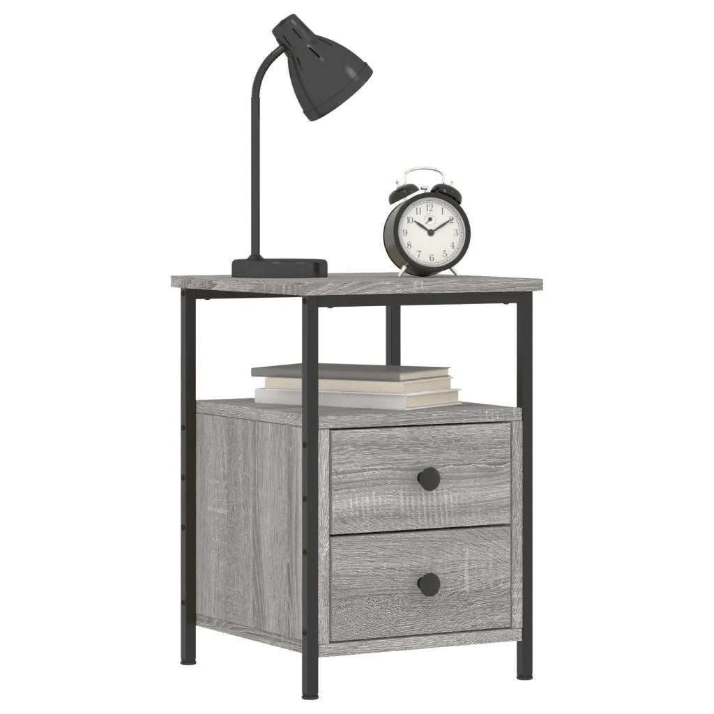 Comodino Grigio Sonoma 34x35,5x50 cm in Legno Multistratocod mxl 102349