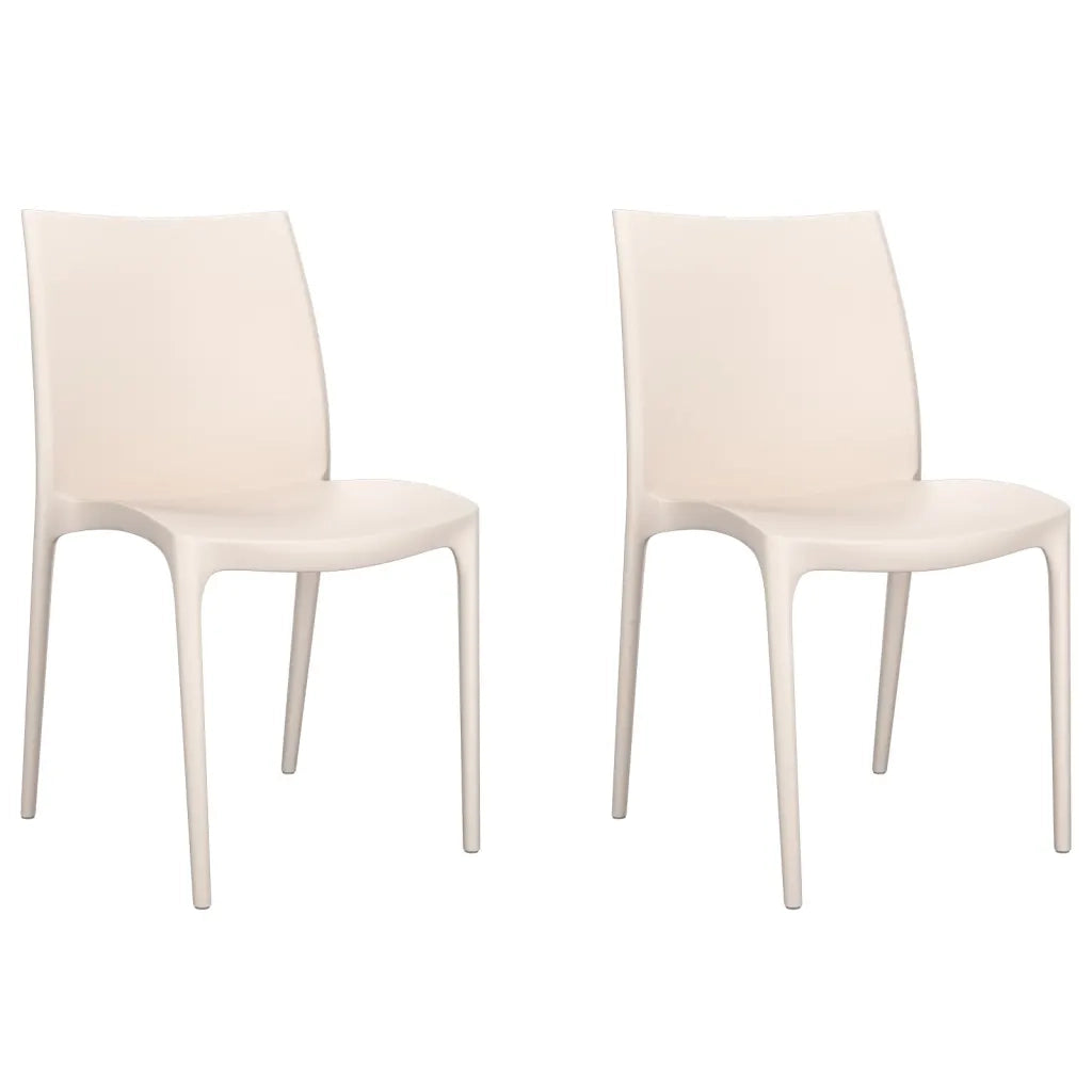 Sedie da Giardino 2 pz Crema 50x46x80 cm in Polipropilene 364733