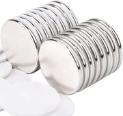 Magnetici 25x2mm Forti, 16 Pezzi Magnetici Neodymium Autoadesivi Magnetici Forti per Tavolo Magnetico, Frigorifero Magnetici Rondi Piccoli Piani Magnetici Adesivi