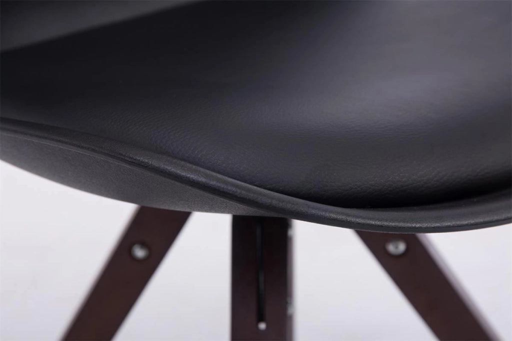 Sedia ospite Troyes Girevole Similpelle Quadrato nero,noce
