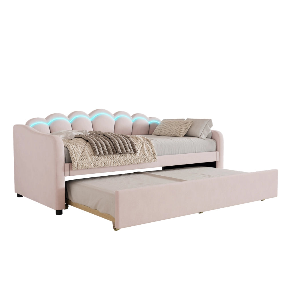 Tagesbett con letto estraibile velluto 90x200 cm